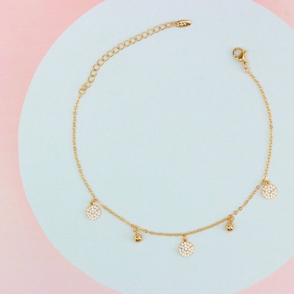 "Rose Gold Anklet with Sparkling Charm – XPAL1178 - Picture 3 of 12